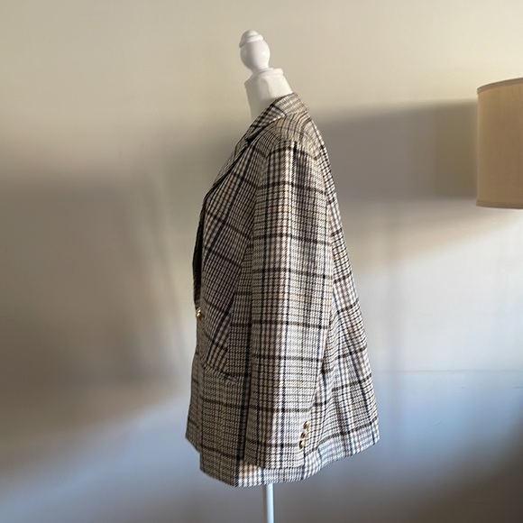 Talbots Plaid Double Breasted Blazer - Picture 2 of 11